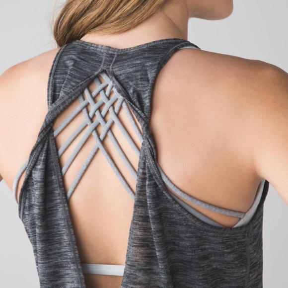 Lululemon Trapeze Twist Tank Heathered Black - Picture 8 of 10